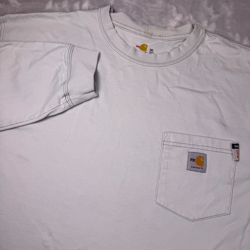 Carhartt FR Long Sleeve Pocket T-Shirt Mens 3XL Gray Flame Resistant TK0235-FRM
